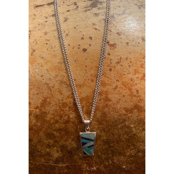 Sterling Silver Inlayed Necklace - Picture 3 of 7